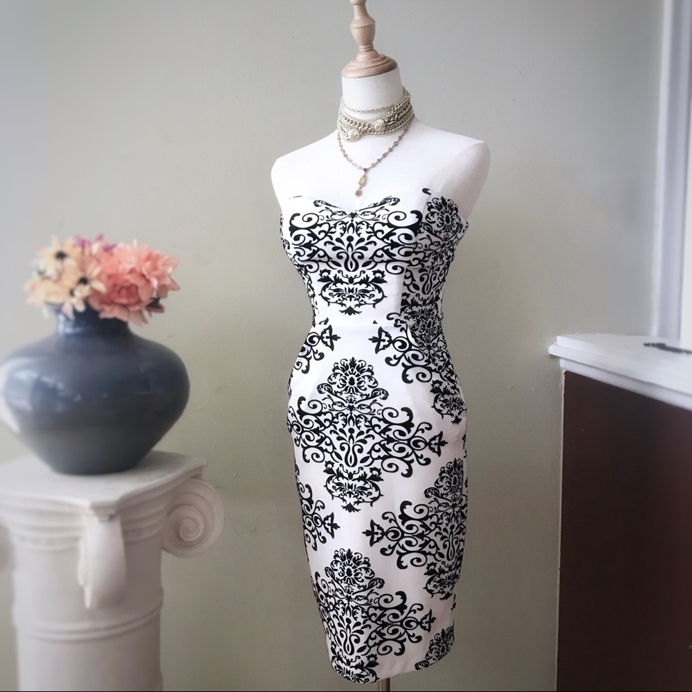 B Darlin | strapless pocket midi dress 2